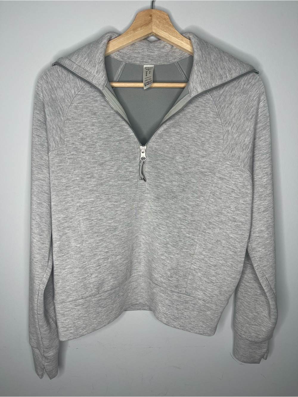 SPANX AirEssentials Half Zip Grey Pullover (X-Small)